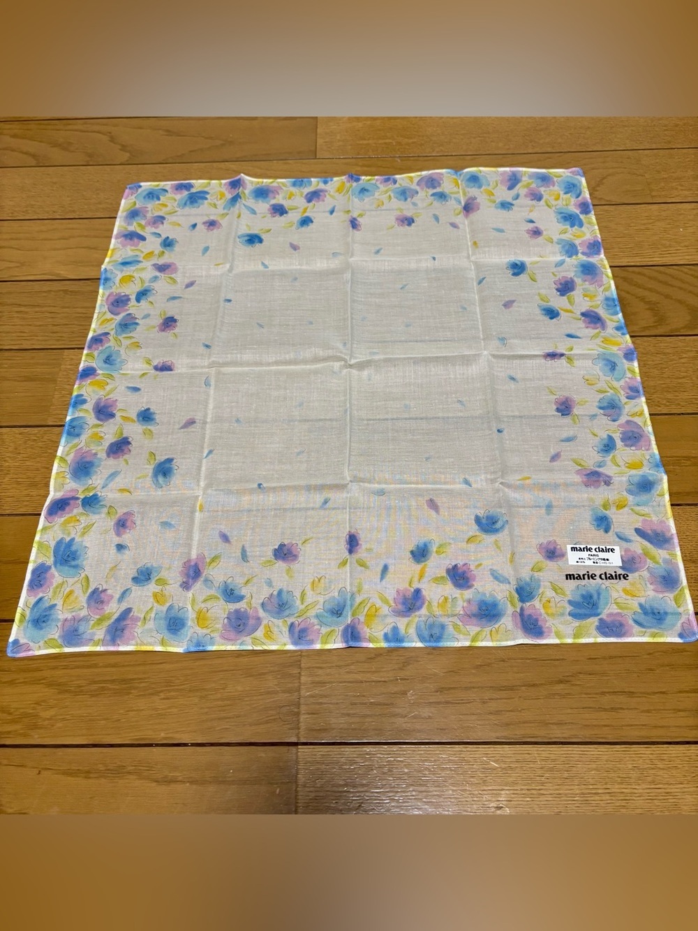 Marie Claire Floral Cotton Multicolor Handkerchief/Bandana/Scarf size 44cm 17.5”